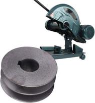 Fafeicy plieninis diskinis ratas su dvigubu u formos skriemuliu apvalus ratas 72 mm pjovimo staklių varikliui - 7 x 7 x 3 cm / 2,76 x 2,76 x 1,18 colio, numatytasis