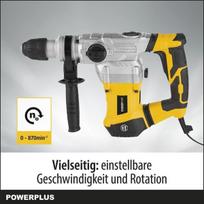 Powerplus Powx11721 kombinuotas gręžtuvas gręžimui, kalimui ir kalimui su smūgiu – kombinuotas gręžtuvas kaip perforatorius ir skaldymo plaktukas rinkinyje su dėklu ir priedais, tokiais kaip kaltas ir grąžtas