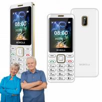 Mobilusis telefonas senjorams Mobiola MB2400, 2G, TYPE-C, balta, 1200 mAh baterija
