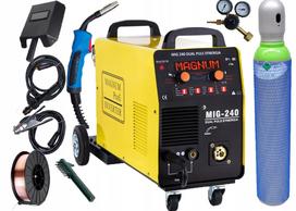 Suvirinimo aparatas Magnum MIG 240 Dual Pulse Synergy, 200A, aliuminio rinkinys