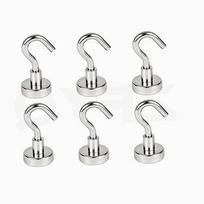 Neodimio magnetiniai kabliukai metalinėms sienoms, 16 mm, 6 vnt. rinkinys