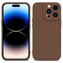Silikoninis rudas iPhone 14 Pro Max apsauginis dėklas