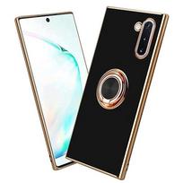 Samsung Galaxy Note 10 juodas auksinis dėklas su apsauginiu žiedu