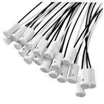 Keramikiniai G4 lizdai halogeninėms ir LED lempoms, 30 vnt., 20 cm silikoniniai laidai