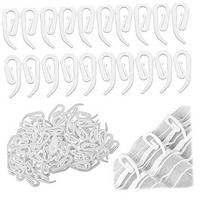 Plastikiniai užuolaidų kabliukai, balti, 28x12 mm, 100 vnt.