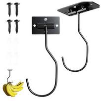 Virtuvinis sulankstomas metalinis kabliukas bananams, lipnus