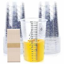 Dažų maišymo indeliai 1000 ml, 20 vnt., su plastikiniais pagaliukais