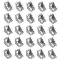 Kampiniai aliuminio laikikliai 20x20 mm durims ir baldams, 25 vnt.