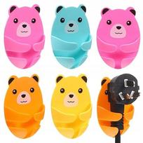 Lipnūs laidų ir kištukų laikikliai BEAR, 12 vnt., plieniniai