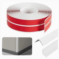 Kampinė lipni PVC juosta, 3 cm x 4 m, balta, plieno imitacija
