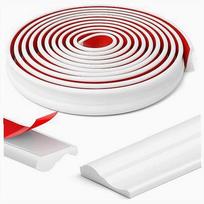 Lipni TPE juosta, balta, 7 m x 32 mm, sienoms ir durims, plieninė