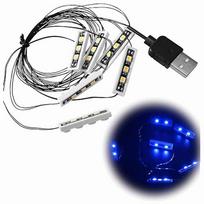 LED šviestuvų rinkinys blokeliams, mėlyni, USB, 6 vnt.
