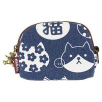Moteriška rankinė su katinu, japoniško stiliaus, drobinė, dovana mamai