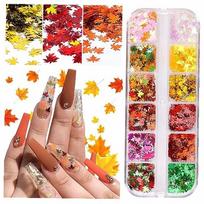 Nagų lakų rinkinys „Maple Leaf“, holografiniai, 12 spalvų