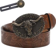 Odinis diržas su sagtimi, 120 cm, rudos spalvos, unisex, Western stiliaus