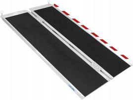Sulankstomas aliuminis rampa, 152x72 cm, 300 kg, neslystanti, vežimėliams ir dviračiams