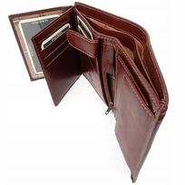 Vyriška odinė trifold piniginė su RFID, iki 11 kortelių