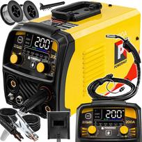 Suvirinimo aparatas INVERTER 200A su MIG/MAG, MMA, TIG Lift, FLUX funkcijomis ir kauke