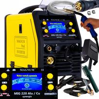 Suvirinimo aparatas MAGNUM MIG 220 ALU CU SYNERGY MMA/TIG, 230V, 200A, IGBT, 3in1