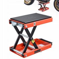 Motociklų keltuvas, plieninis, 680 kg, 10,5–35 cm, juodas-oranžinis