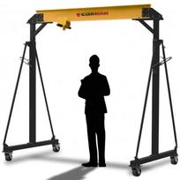 Kranas dirbtuvėms CORMAK PK1, keliamoji galia 1000 kg, aukščio reguliavimas 2500–3600 mm