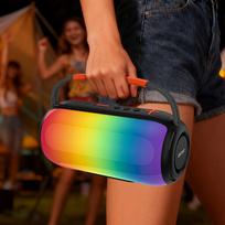 Belaidė kolonėlė su RGB apšvietimu ir Bluetooth laikikliu, juoda