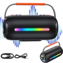 Belaidė 20W Bluetooth 5.4 kolonėlė su RGB apšvietimu, juoda