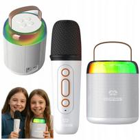 Nešiojama „Bluetooth“ kolonėlė su karaoke mikrofonu ir RGB LED apšvietimu