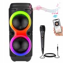 Belaidis nešiojamas Bluetooth garsiakalbis su RGB LED, mikrofonu, karaoke
