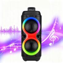 Belaidė karaoke garso sistema su mikrofonais ir RGB apšvietimu