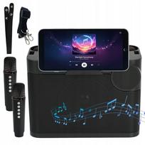 Karaokės rinkinys su Bluetooth 5.3, 10 W kolonėle, 2 mikrofonais, balso efektais ir LED apšvietimu