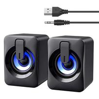Kompaktiška RGB stereo kolonėlė USB ir AUX kompiuteriui