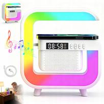 Bluetooth kolonėlė su RGB šviesa, stalinė lempa ir belaidžiu įkrovikliu