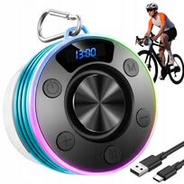 Belaidė Bluetooth kolonėlė, atspari vandeniui, su RGB LED ekranu, kabliuku ir siurbtuku