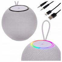 Belaidė nešiojama Bluetooth kolonėlė, balta, su apšvietimu