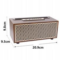 Medinė Bluetooth kolonėlė su FM radiju, microSD ir AUX