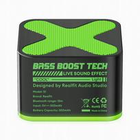 Belaidė kolonėlė REALFIT S1 Mini, Bluetooth, 500 mAh, 5V, juoda-žalia