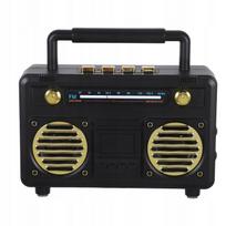 Nešiojama retro Bluetooth kolonėlė su integruotu žemų dažnių garsiakalbiu