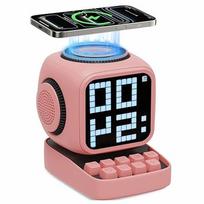 Nešiojama „Pixel Retro“ Bluetooth kolonėlė su belaidžiu įkrovimu