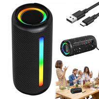 Nešiojama Bluetooth 5.3 kolonėlė su RGB pašvietimu ir 360° garsu
