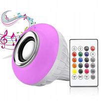 LED spalvota lemputė su RGB, Bluetooth garsiakalbiu ir nuotolinio valdymo pultu