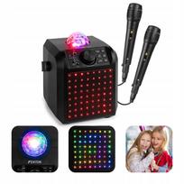 Bluetooth karaoke kolonėlė vaikams su LED apšvietimu ir dviem mikrofonais