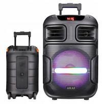 Nešiojama kolonėlė Akai ABTS X5FUSION, 50 W, Bluetooth, karaoke, TWS, RGB, juoda