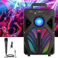 Nešiojama Bluetooth kolonėlė Boombox su USB, RGB apšvietimu ir karaoke funkcija