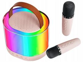 Bluetooth karaoke kolonėlė Verk 27503, 2 belaidžiai mikrofonai, smėlio spalvos