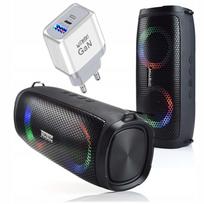 Belaidė USB AUX RGB garso kolonėlė su radiju ir dirželiu