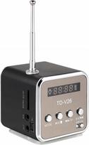 Nešiojama mini FM radija-garso kolonėlė TD-V26, juoda