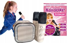 Belaidis garso kolonėlė su dviem mikrofonais, karaoke mergaitėms