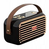 Belaidė nešiojama kolonėlė Penguin Retro X7, juoda, su FM radiju, SD, AUX, USB ir dirželiu