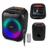 Belaidė kolonėlė Akai ABTS V30, 40 W, su LED apšvietimu ir mikrofonu, juoda